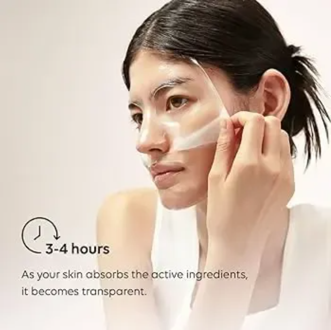 Woman applying a skincare product with text about skin absorption.
